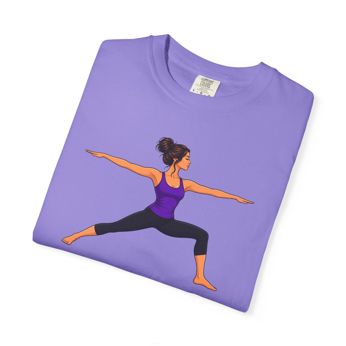 Yoga Warrior Pose T-Shirt | Woman in Virabhadrasana Illustration