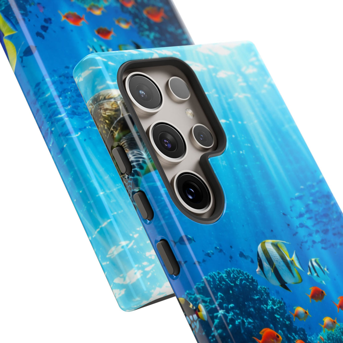 Underwater Ocean Life Tough Phone Case — Coral Reef & Sea Turtle Protective Cover