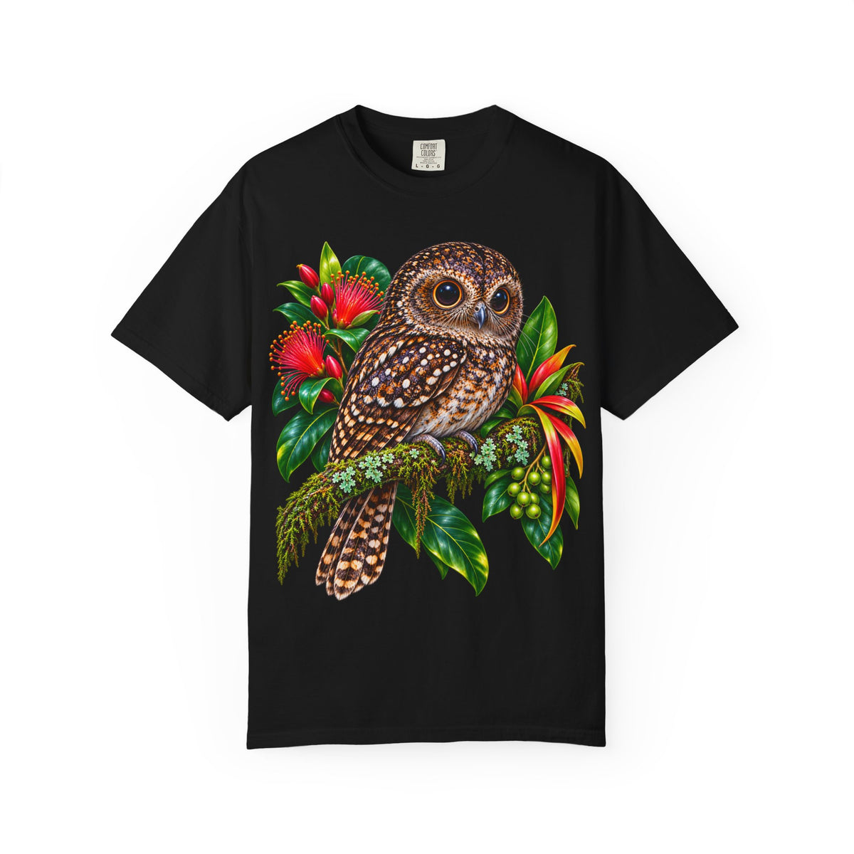 Owl & Hibiscus Shirt — Tropical Owl Graphic T-Shirt