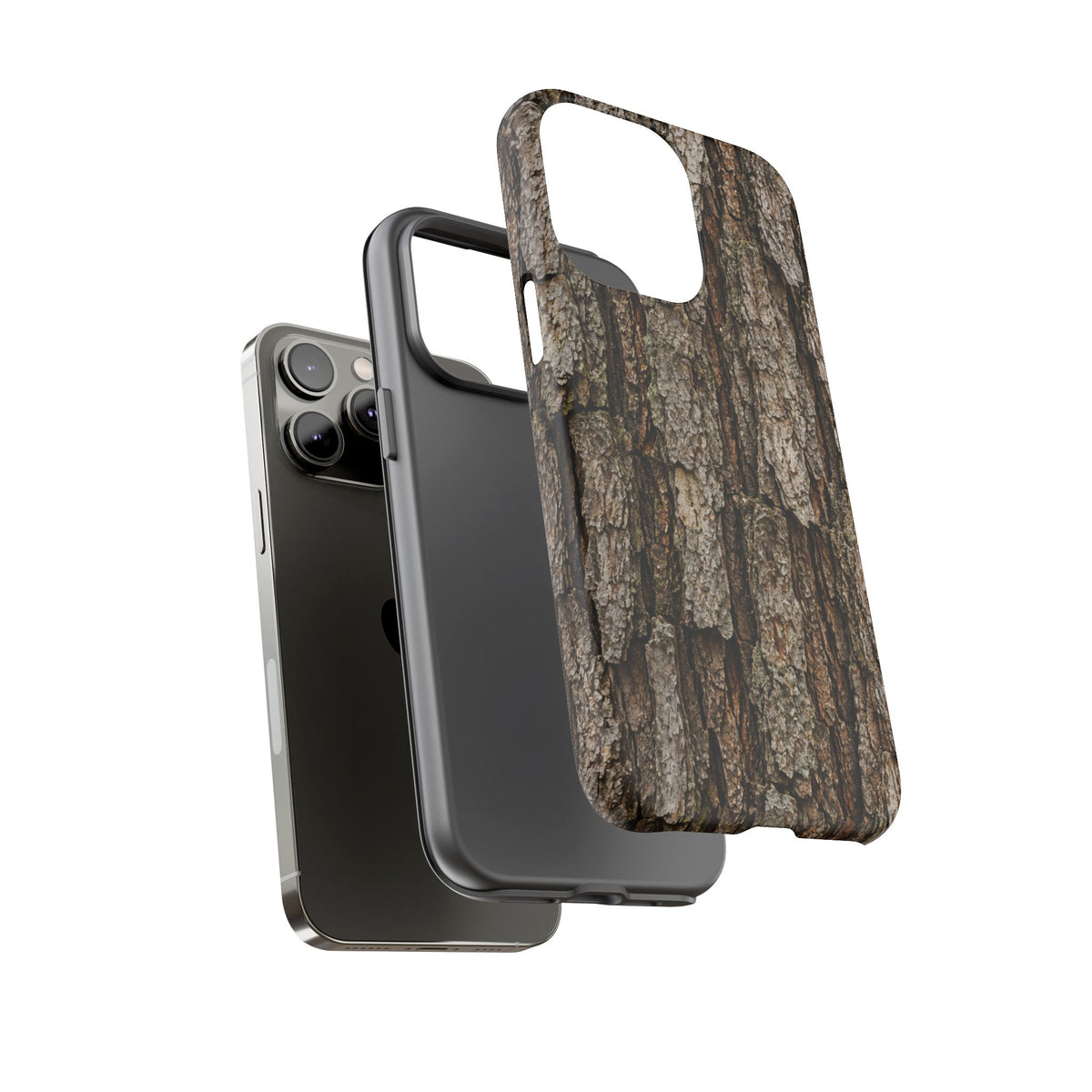 Bark Texture Phone Case - Rugged Woodland Camouflage for Nature Lovers