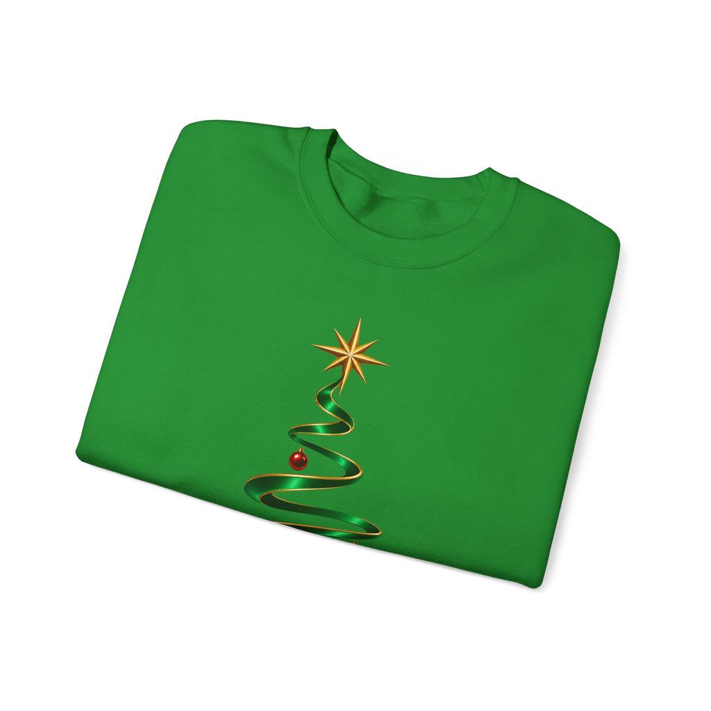 Minimal Green Ribbon Christmas Tree Sweatshirt