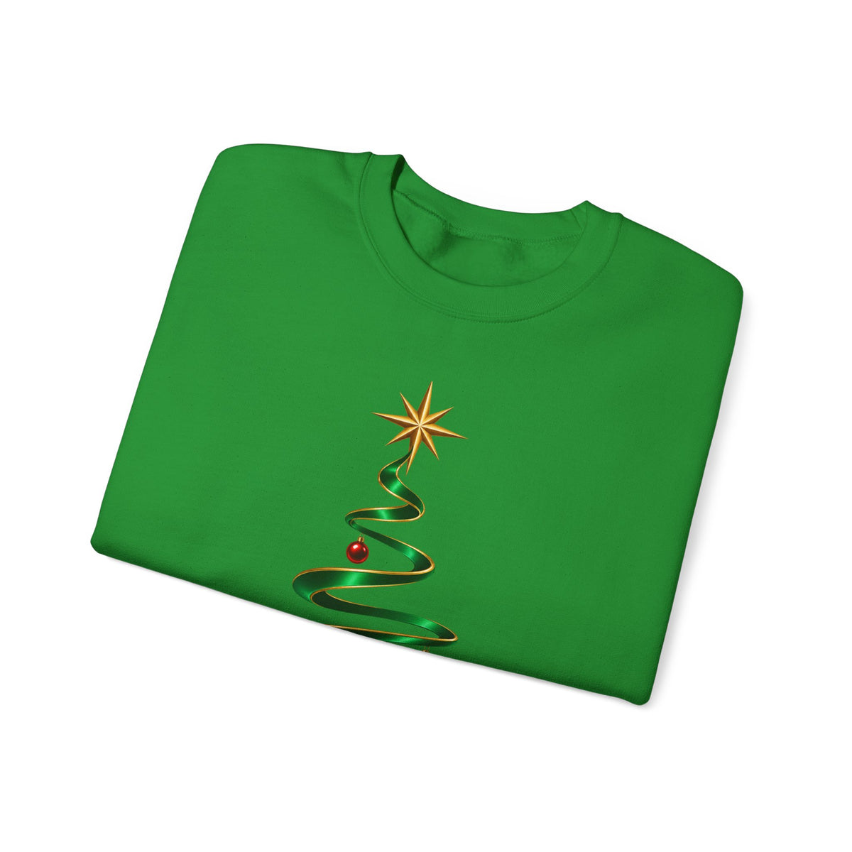 Minimal Green Ribbon Christmas Tree Sweatshirt