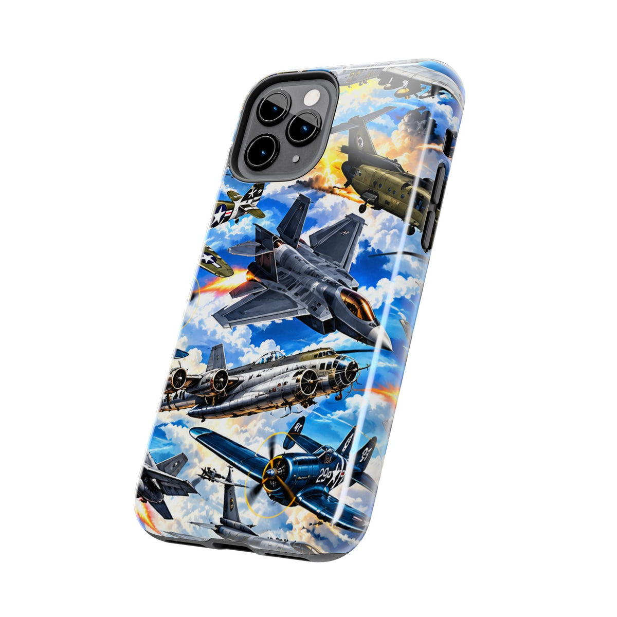 Military Aircraft Tough Phone Case – Vintage & Modern Jet Fighter Print