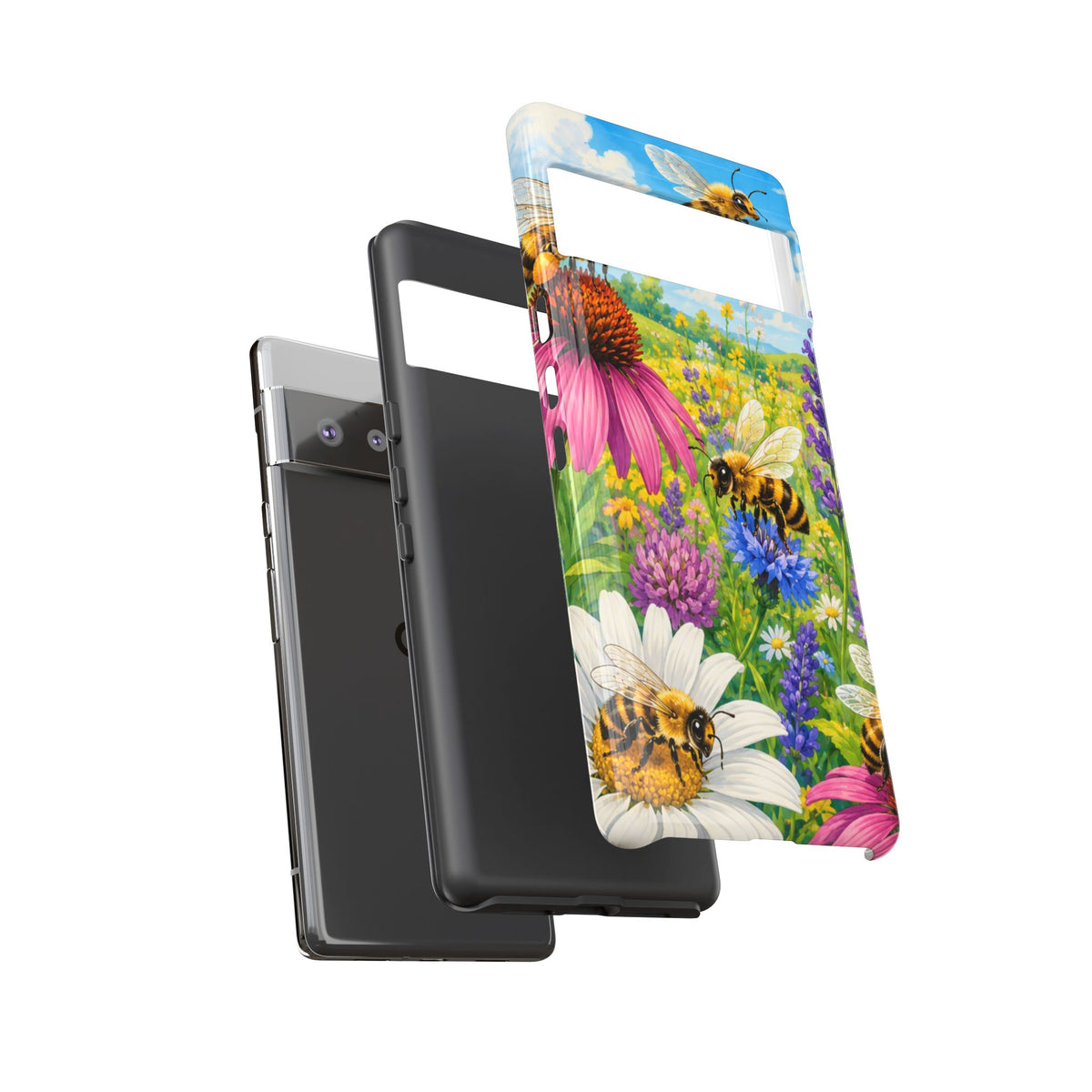 Bee Meadow Phone Case — Floral Honeybee Protective Cover