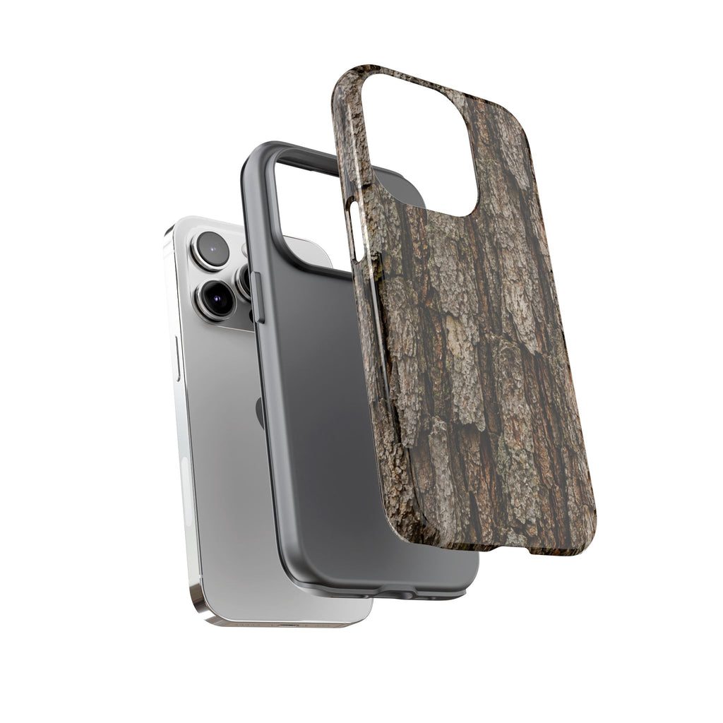Bark Texture Phone Case - Rugged Woodland Camouflage for Nature Lovers