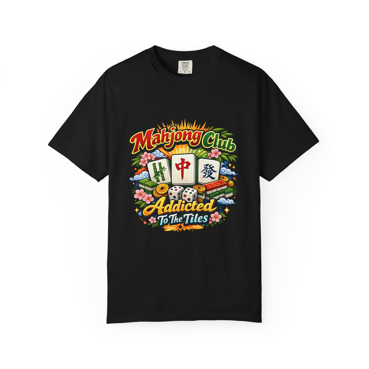 Mahjong Club Addicted to the Tiles T-shirt | Mahjong Graphic Tee