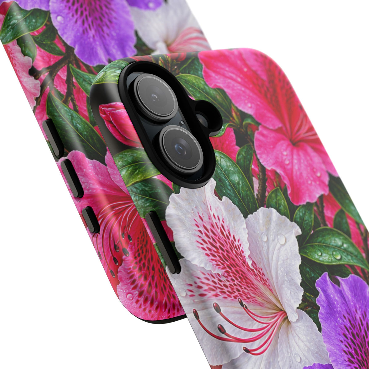 Floral Azalea Phone Case — Vibrant Pink & Purple Blossom Protection