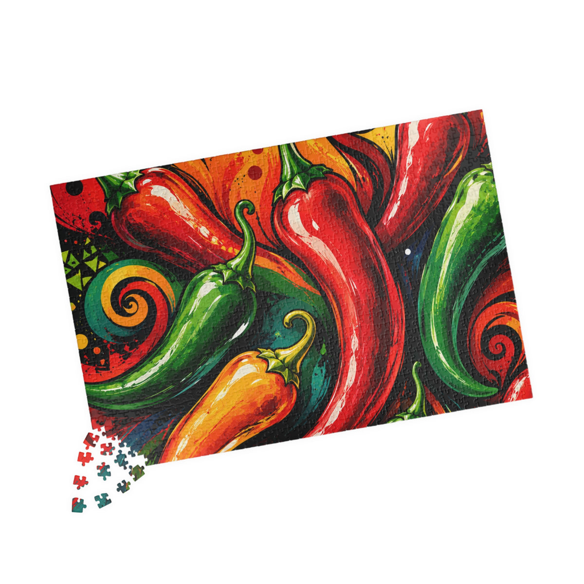 Spicy Peppers Jigsaw Puzzle — Colorful Chili Pepper Art Puzzle (110/252/520/1014 pcs)