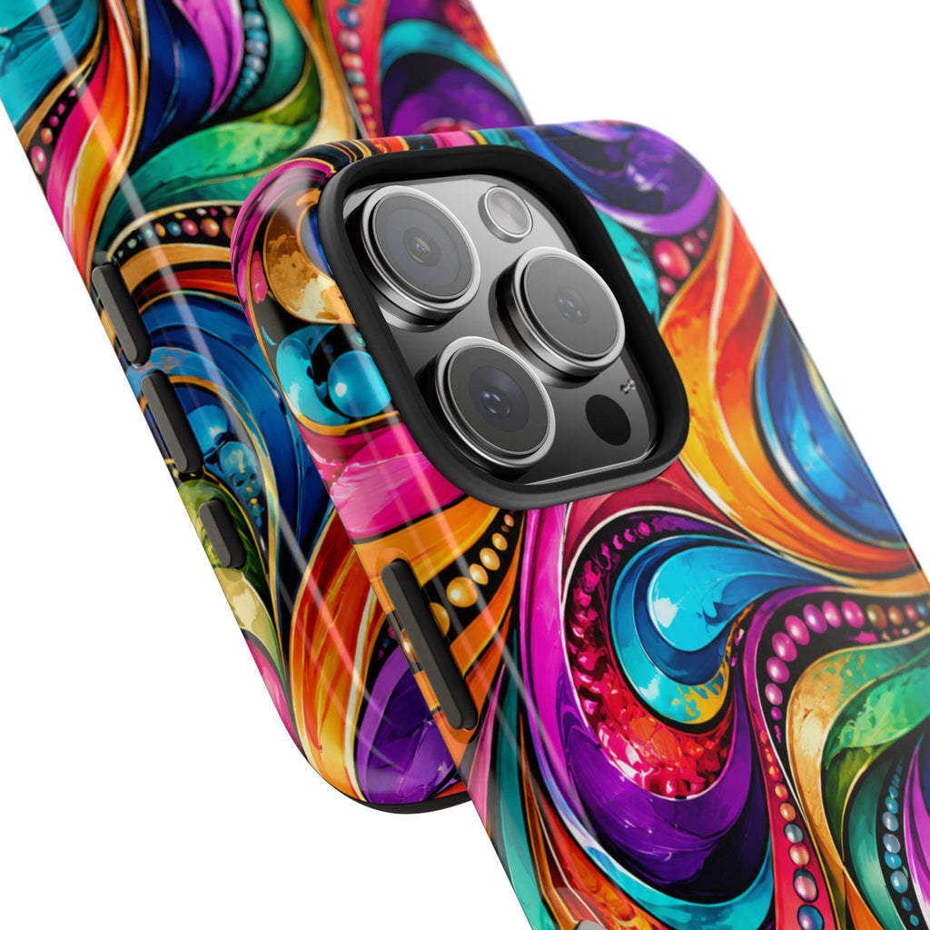 Colorful Swirl Tough Phone Case — Vibrant Abstract Protective Cover