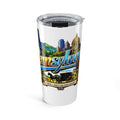 Pennsylvania State Scene Tumbler 20oz | PA skyline, eagle, state flag