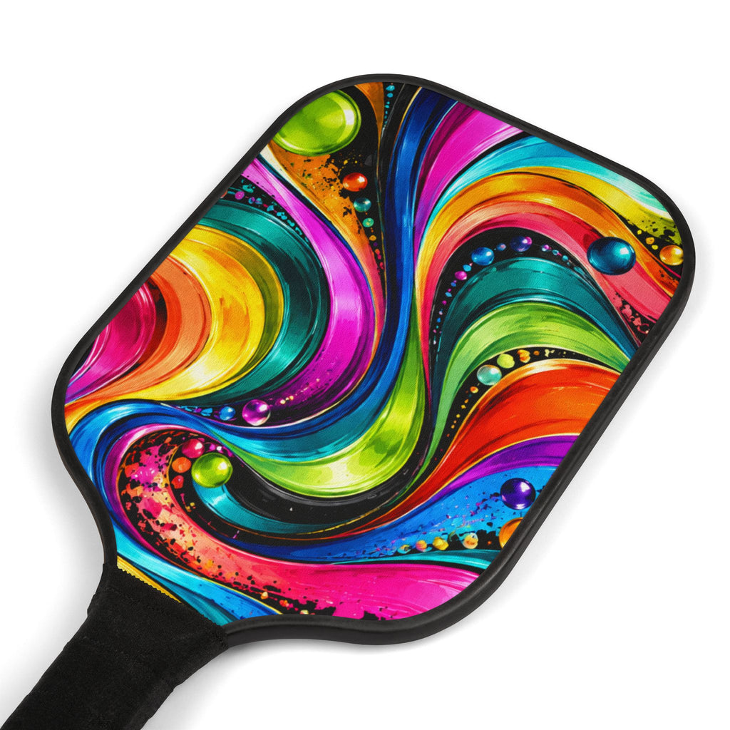 Pickleball Paddles Set – Colorful Swirl Design Kit with 2 Paddles & Balls