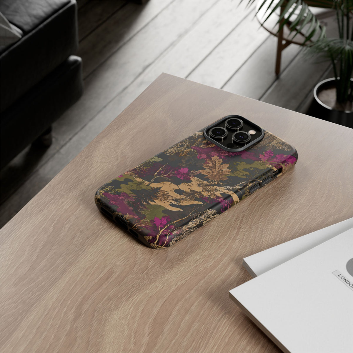 Camo Floral Tough Phone Case — Rugged Nature-Inspired Protection