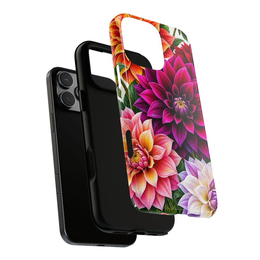 Floral Dahlia Tough Phone Case — Vibrant Protective Floral Phone Cover