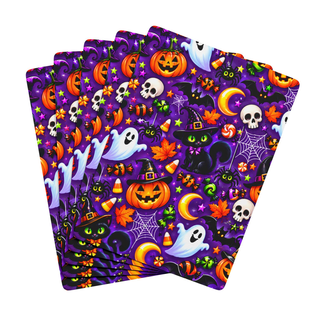 Halloween Poker Playing Cards – Spooky Pumpkin, Ghost & Cat Design