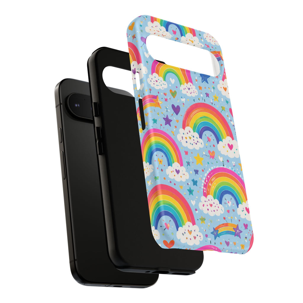 Rainbow Clouds Phone Case — Cute Pastel Rainbow Pattern Tough Case