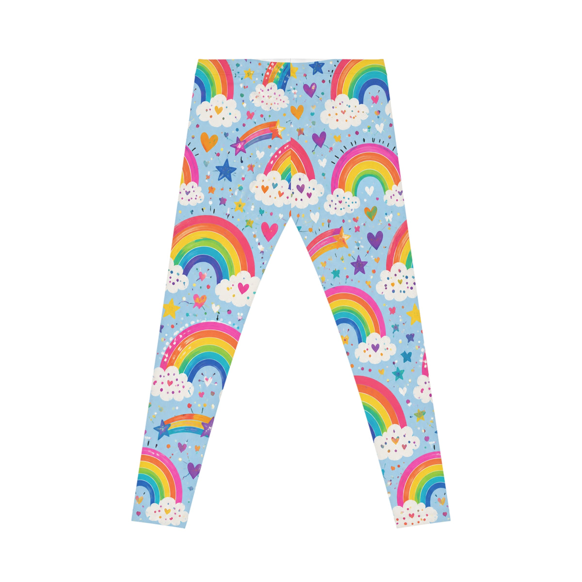 Rainbow Clouds Leggings | Cute Rainbow Print Leggings