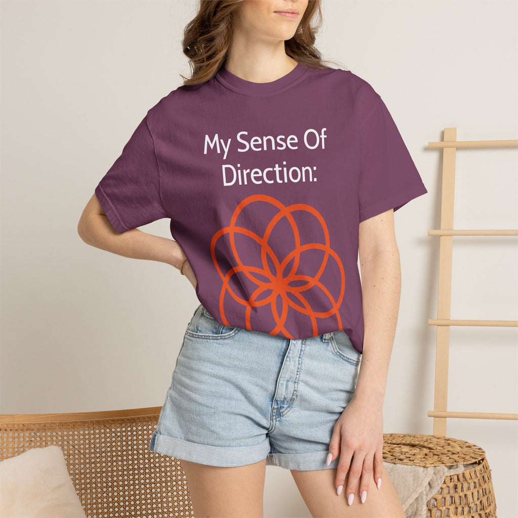 My Sense Of Direction: Compass Flower T-shirt | Funny Directional Tee