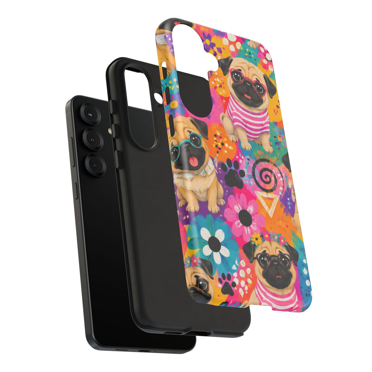 Pug Pop Art Phone Case — Colorful Pug Pattern Tough Case