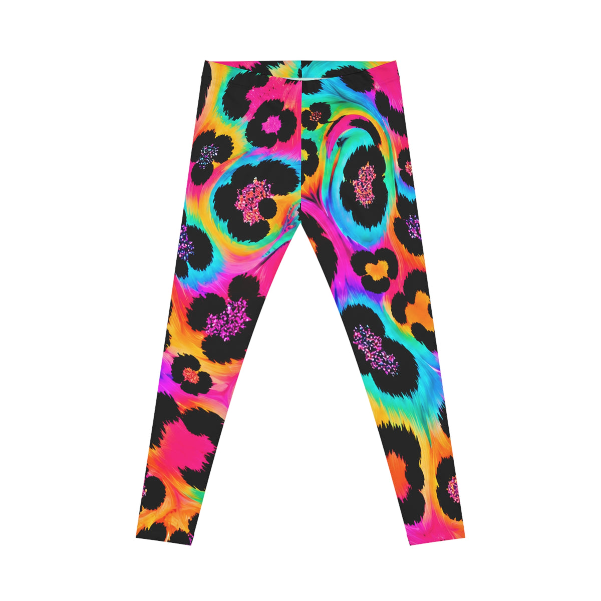 Neon Rainbow Leopard Print Leggings