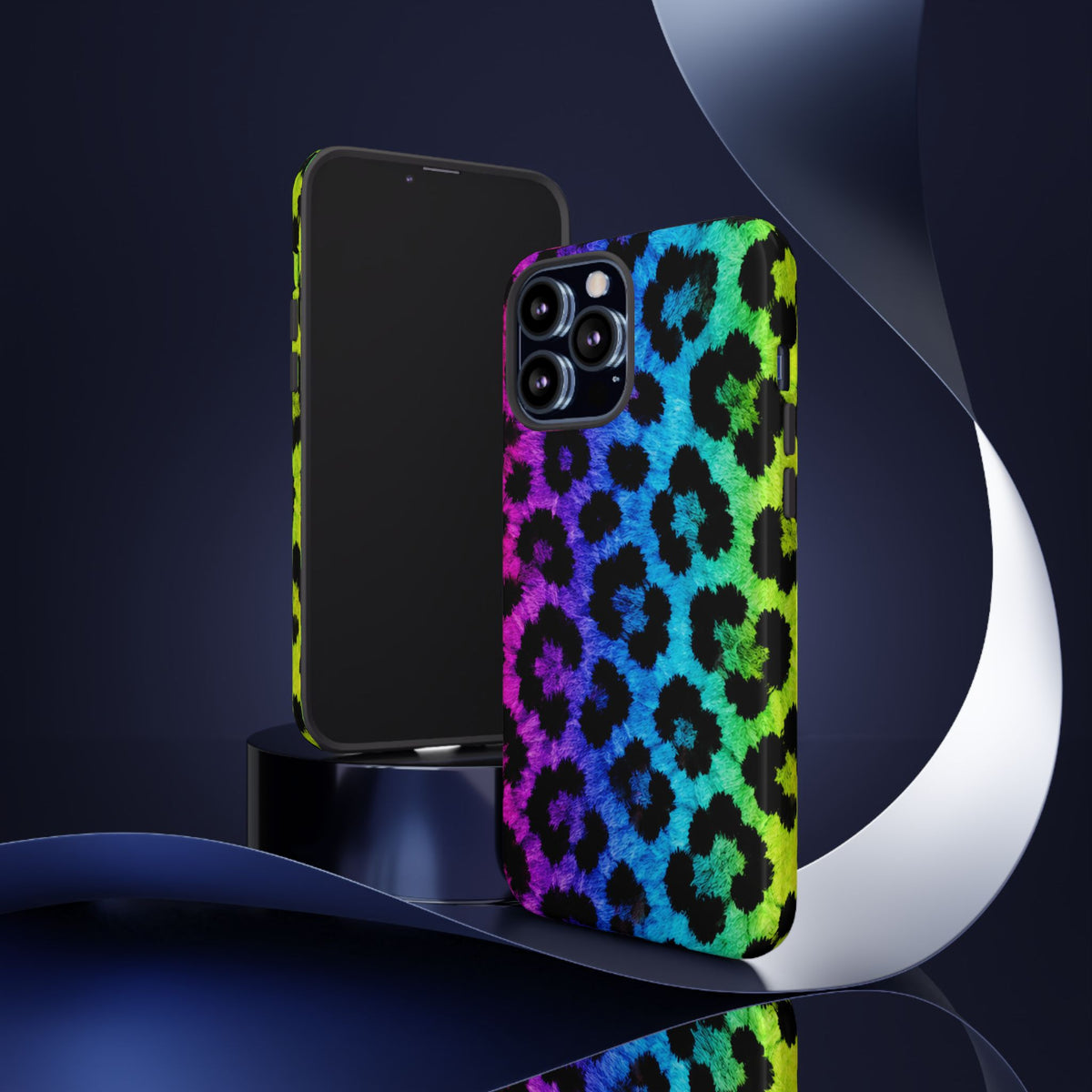 Neon Rainbow Leopard Tough Case – Colorful Animal Print Phone Cover