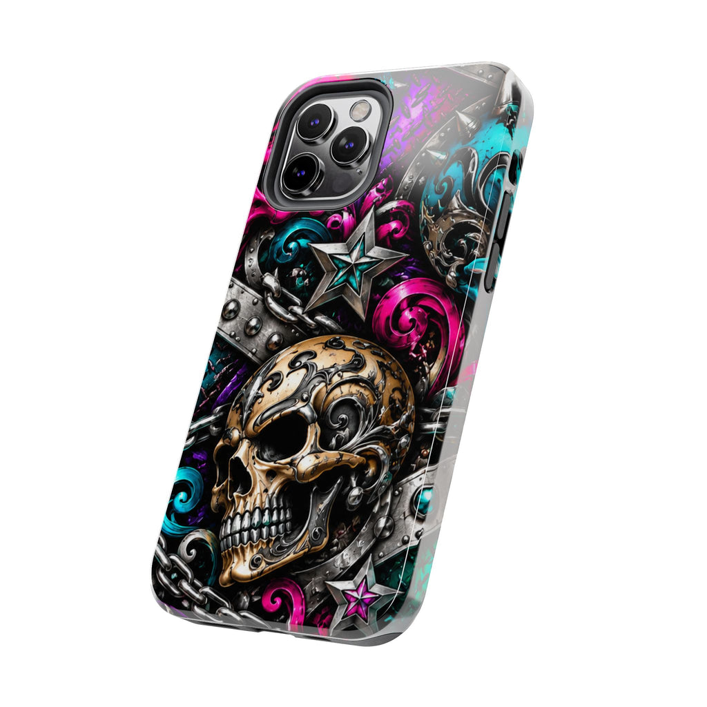 Skull & Stars Tough Phone Case | Colorful Gothic Skull Phone Case