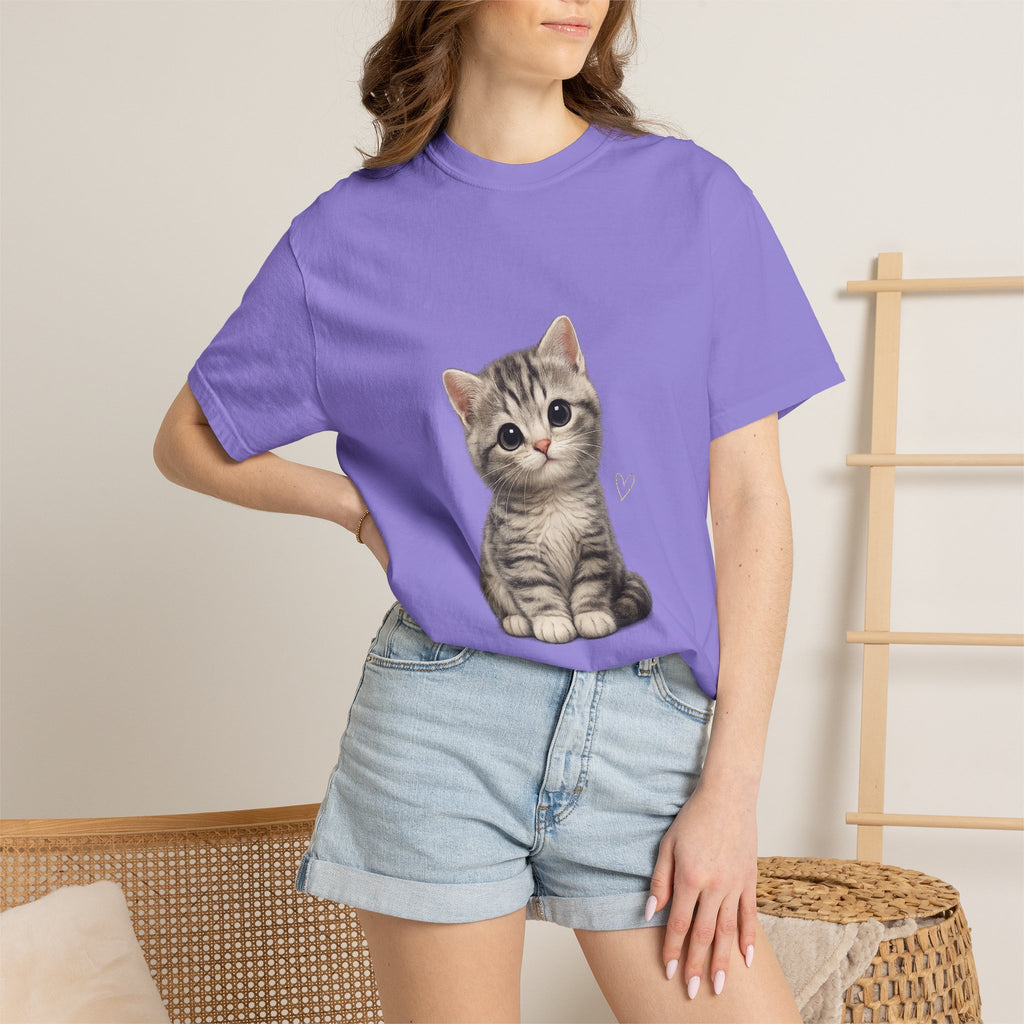 Smiling Tabby Kitten T-Shirt | Cute Cat Illustration