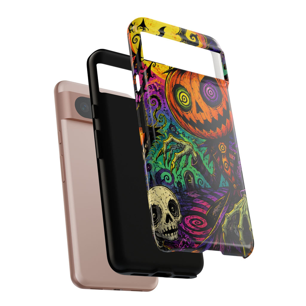 Halloween Pumpkin Skull Phone Case — Psychedelic Jack-o'-Lantern Tough Case