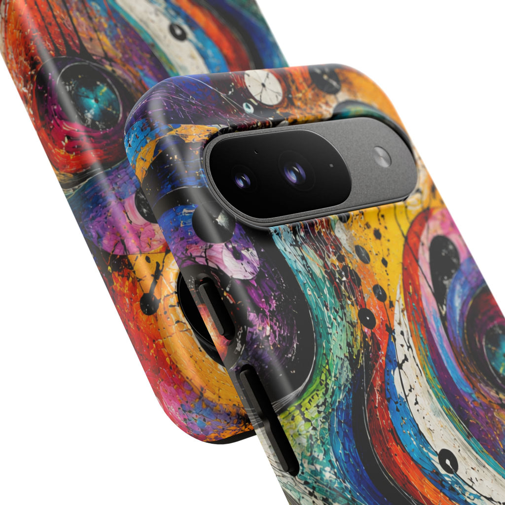 Abstract Cosmic Swirl Phone Case — Colorful Artistic iPhone Tough Case