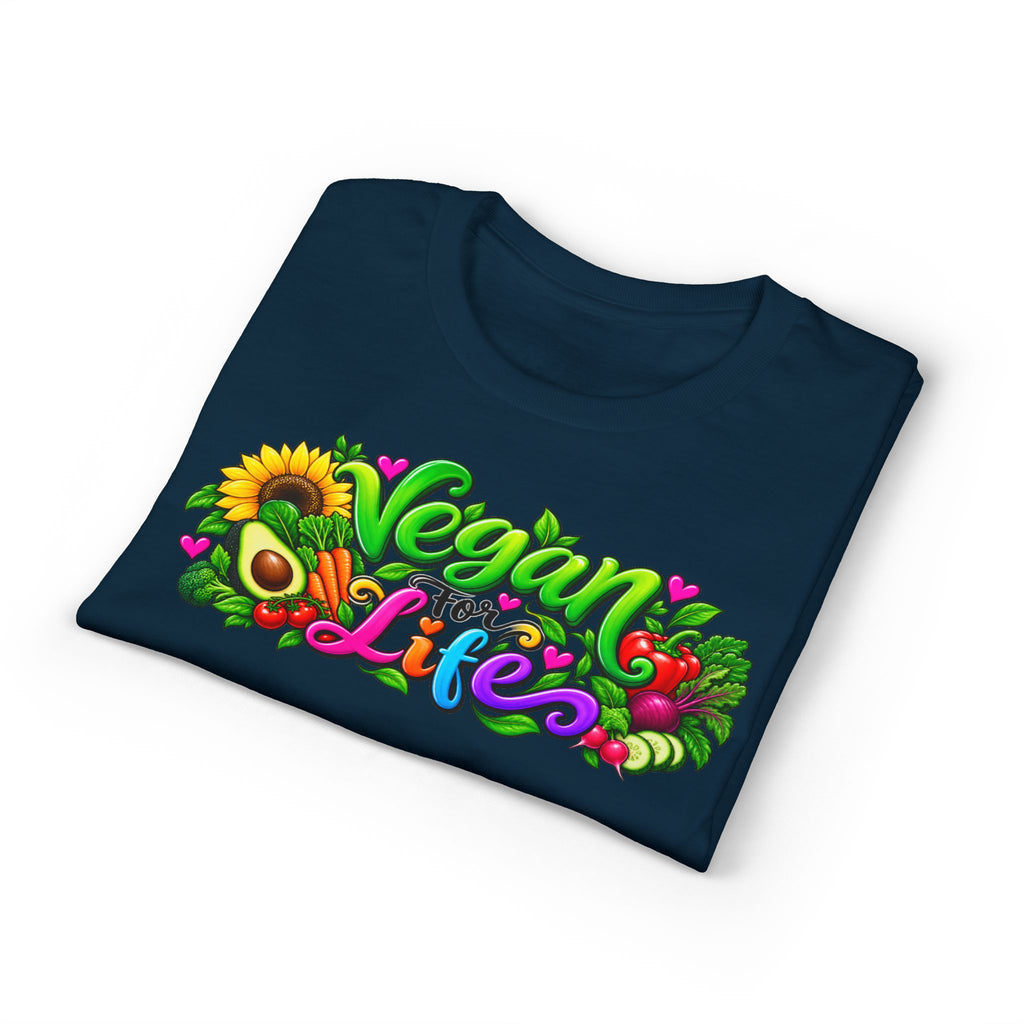 Vegan Life T‑Shirt — Colorful Sunflower & Avocado Plant-Based Pride Tee