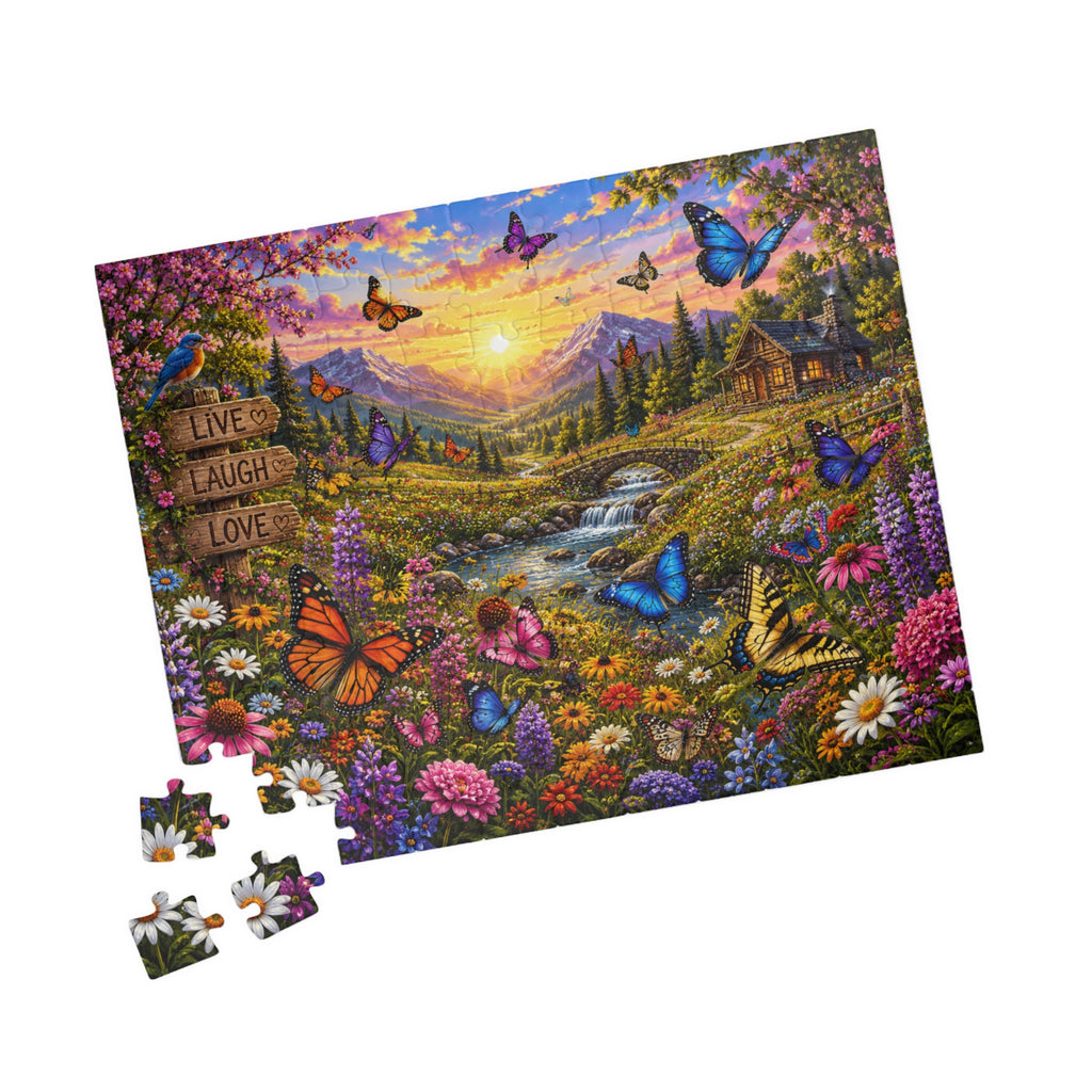 Sunset Butterfly Meadow Puzzle | 520-1014 Piece Jigsaw