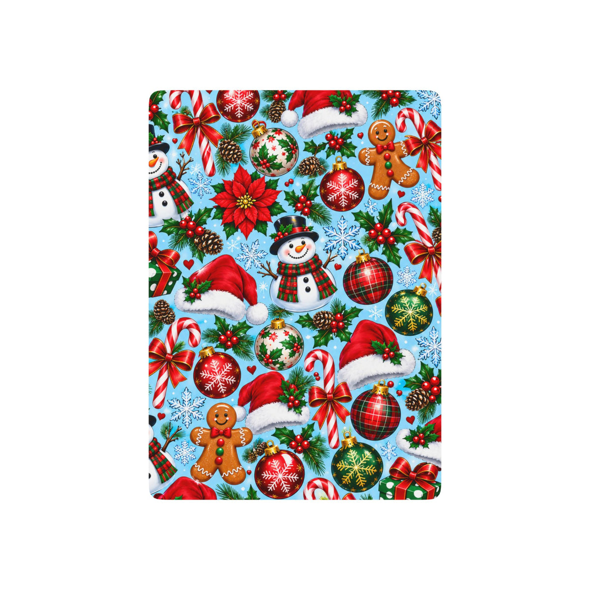 Christmas Poker Playing Cards — Festive Holiday Deck with Snowman, Gingerbread & Ornaments
