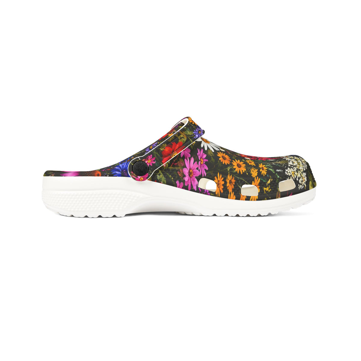 Floral Garden EVA Clogs — Colorful Wildflower Print Foam Shoes