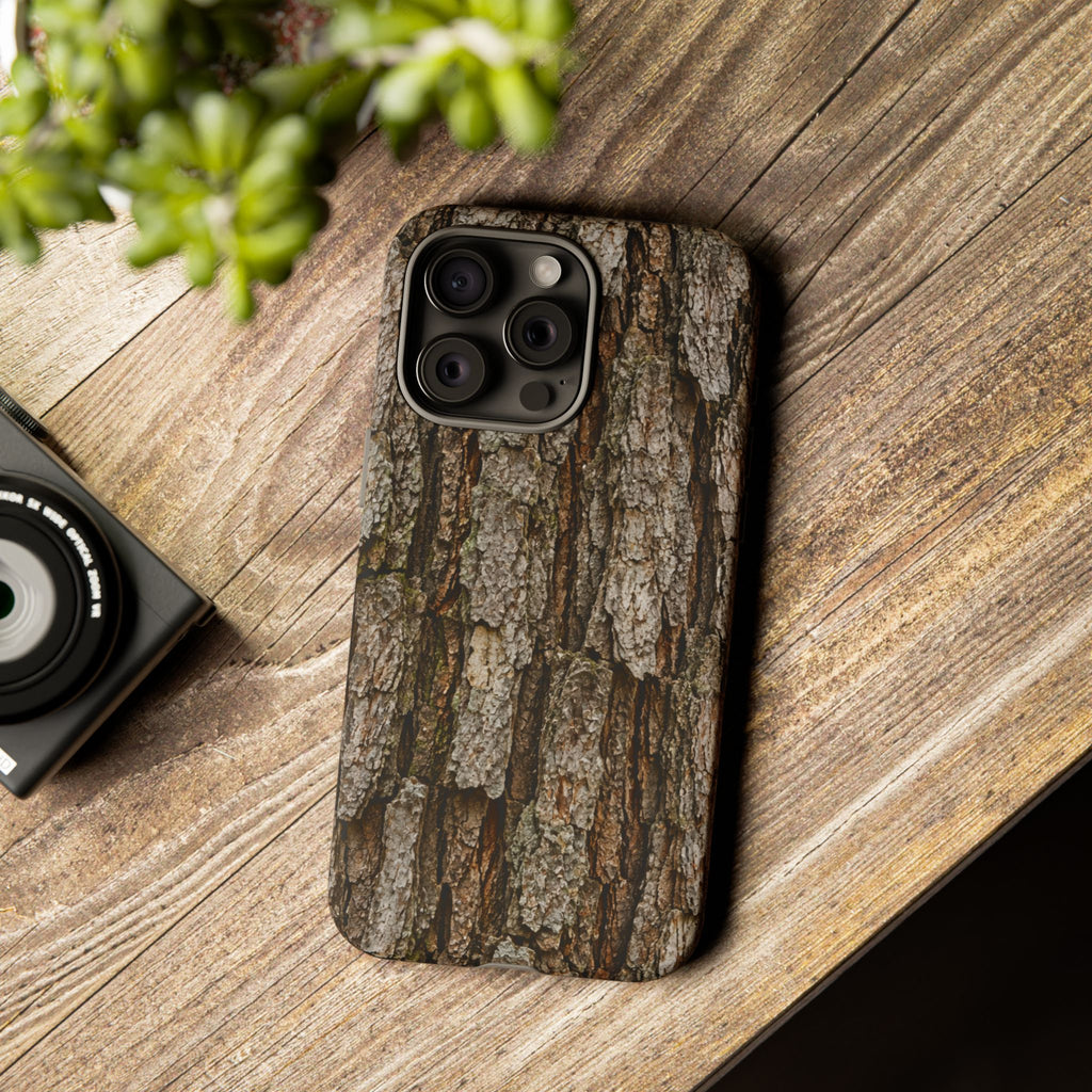 Bark Texture Phone Case - Rugged Woodland Camouflage for Nature Lovers