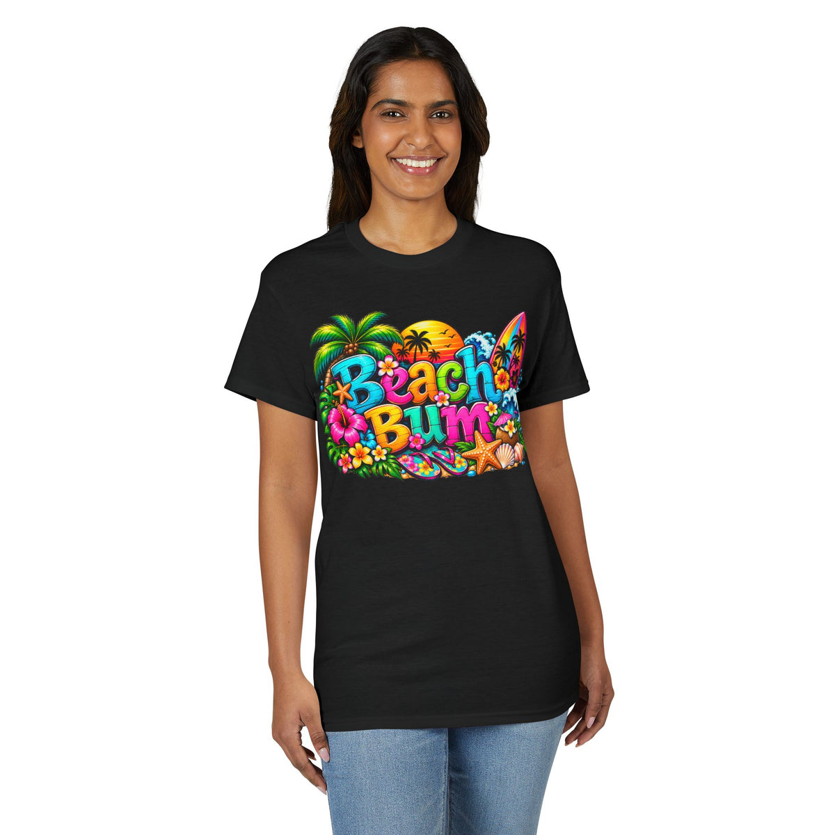 Beach Bum T-Shirt — Colorful Surf & Tropical Graphic Tee