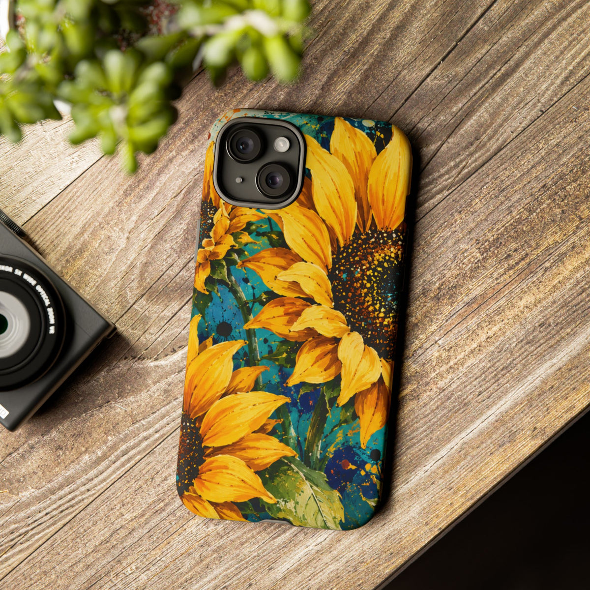 Sunflower Art Phone Case — Vibrant Yellow Floral Tough Case