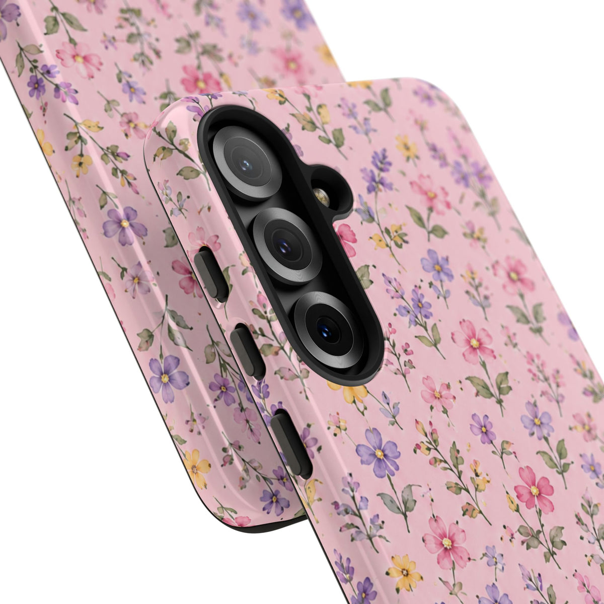 Floral Pink Tough Phone Case — Pastel Wildflower Protective Case