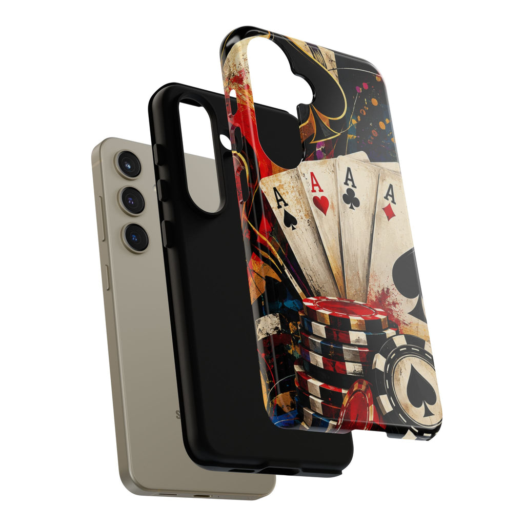 Casino Poker Ace Phone Case — Vintage Playing Cards & Chips Protective Cover