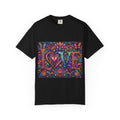 Floral Heart LOVE T-shirt | Colorful Psychedelic Typography