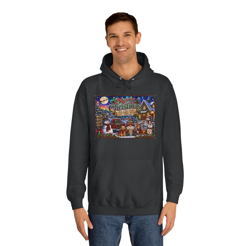 Christmas Village Hoodie - Festive Holiday Scene Pullover