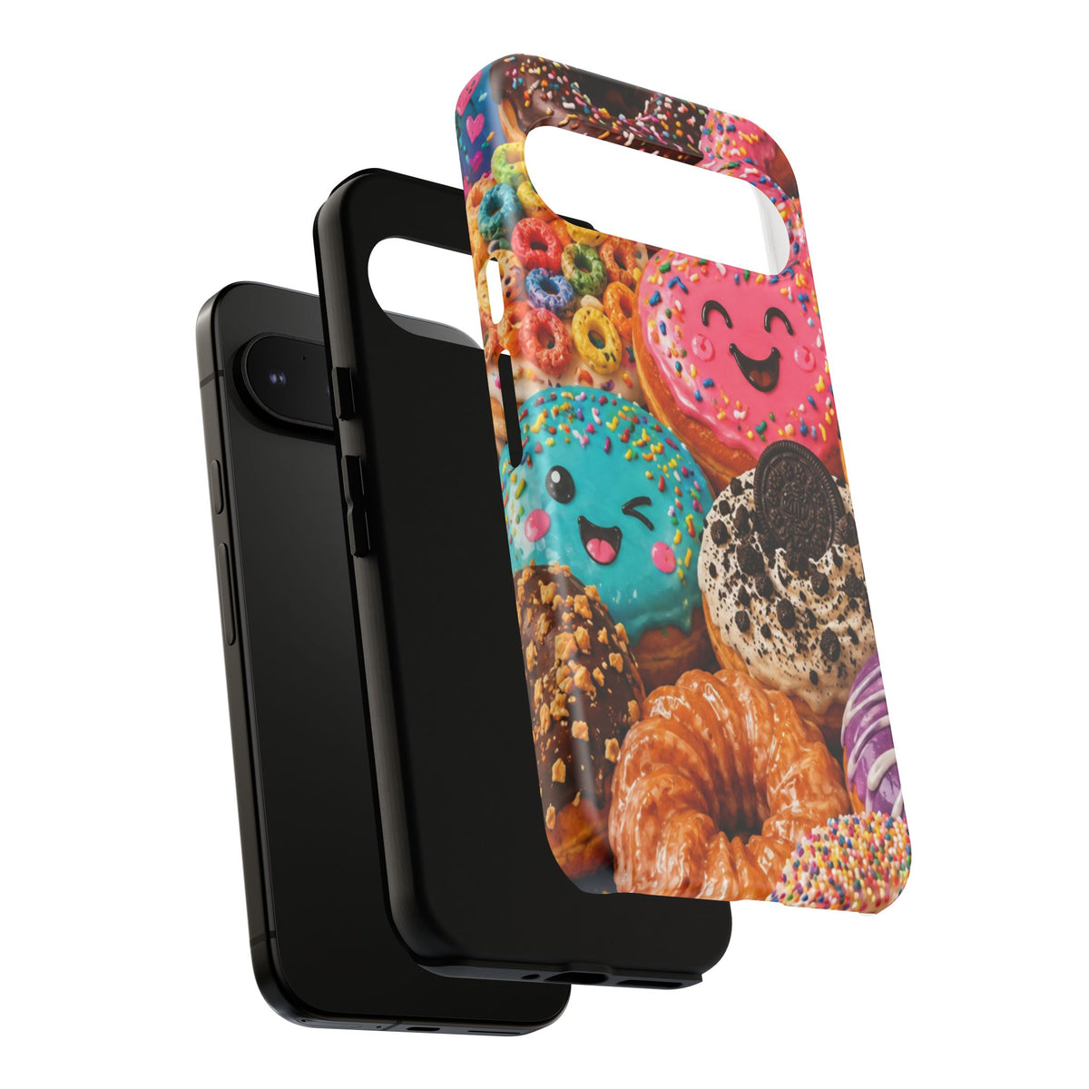 Donut Smile Tough Phone Case — Cute Colorful Desserts Protective Cover