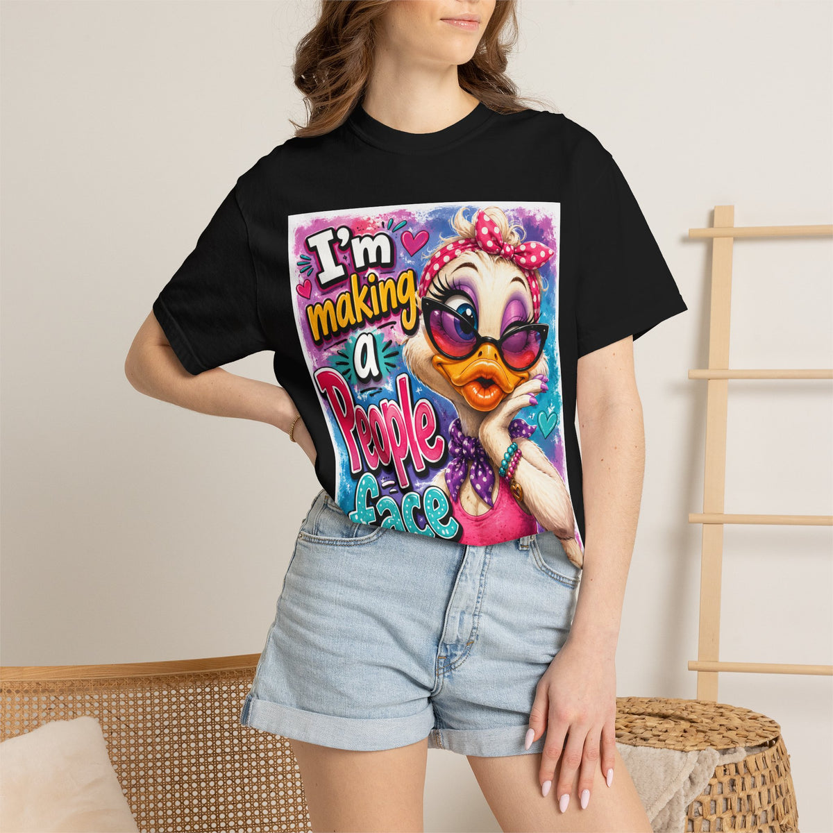 I'm Making a People Face duck illustration T-shirt | sassy bird tee