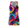 Abstract Neon Swirl Racerback Dress | All-Over Print