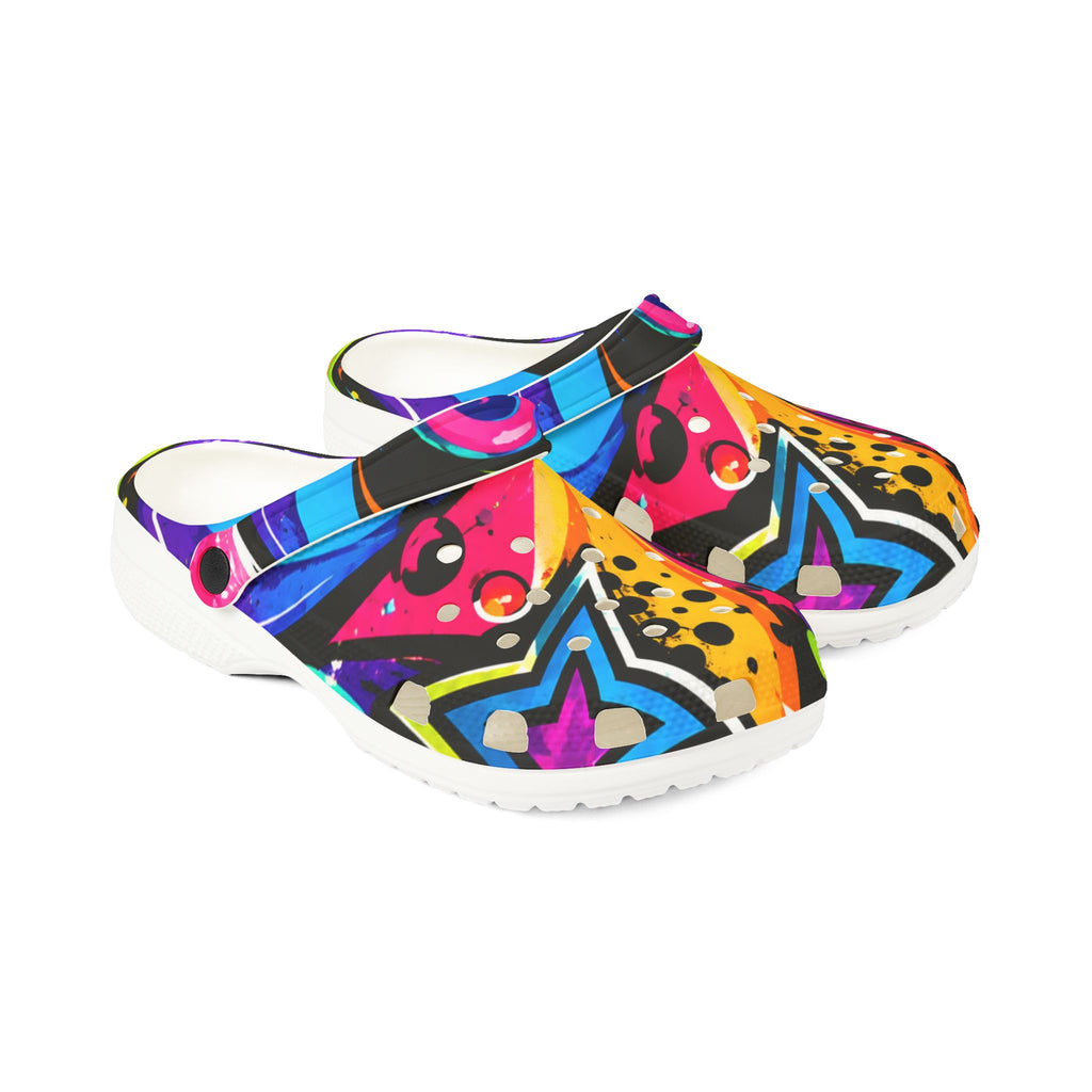 Colorful Graffiti EVA Foam Clogs — Lightweight Slip-On Shoes