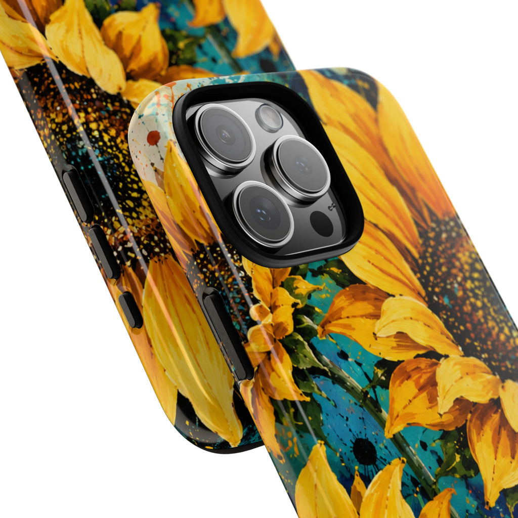 Sunflower Art Phone Case — Vibrant Yellow Floral Tough Case