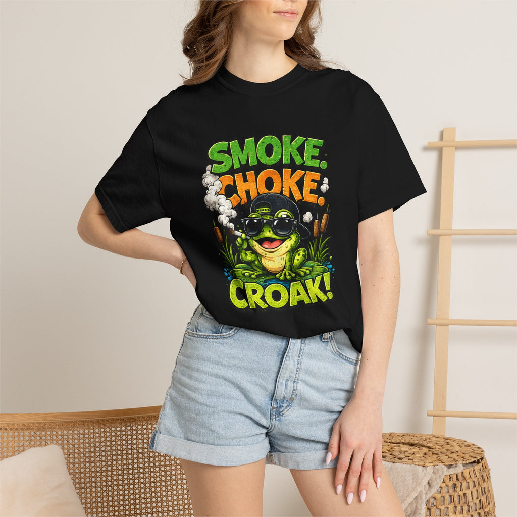 Smoke Choke Croak Frog T-shirt | Graphic Frog Tee