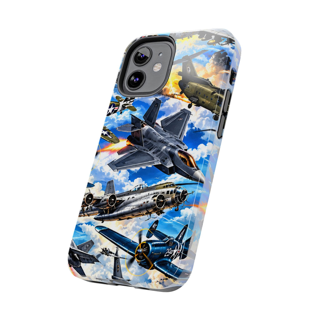 Military Aircraft Tough Phone Case – Vintage & Modern Jet Fighter Print