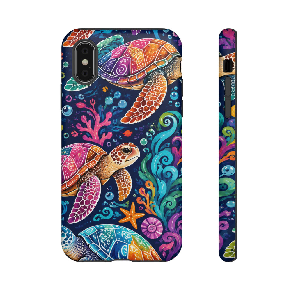 Colorful Sea Turtles phone case | Turtle iPhone case, ocean art