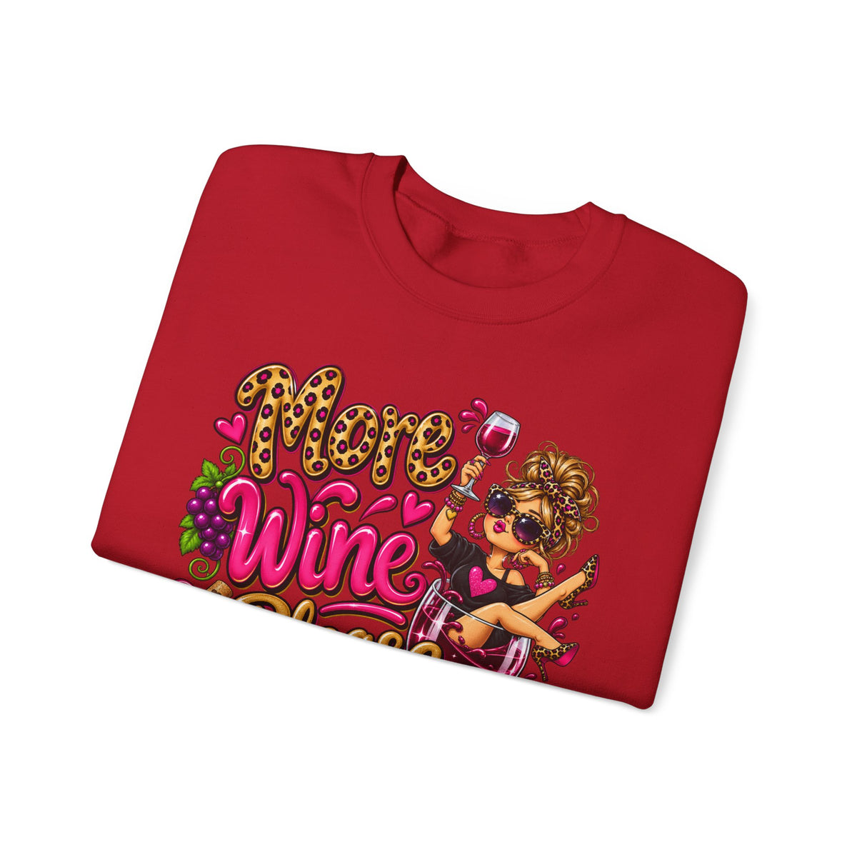 More Wine Please Sweatshirt — Funny Wine Lover Crewneck