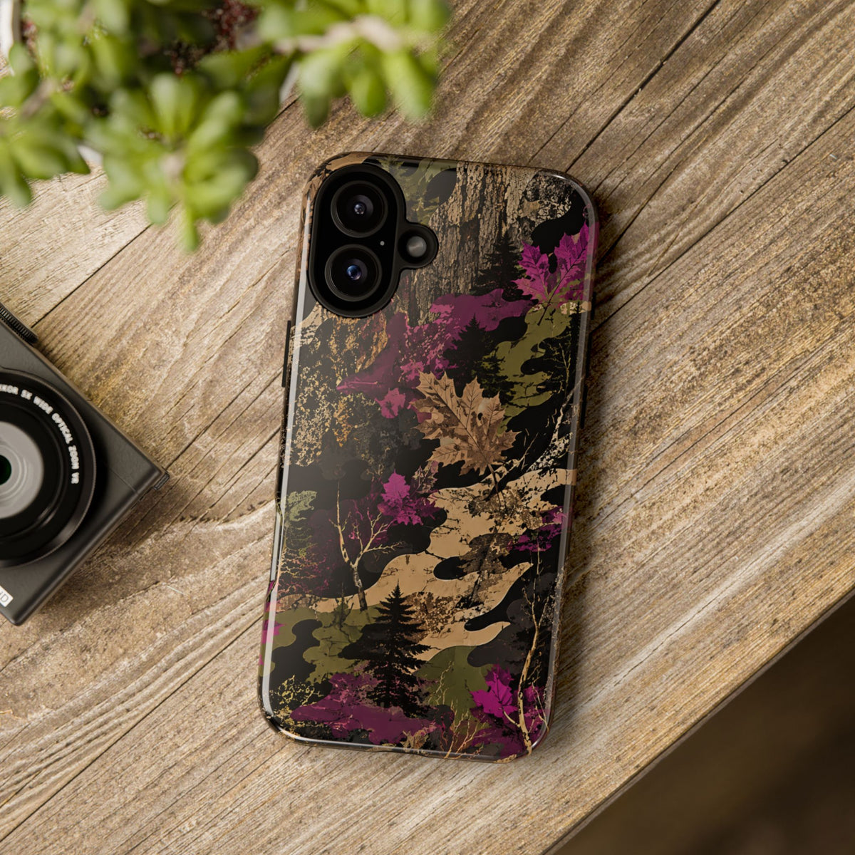 Camo Floral Tough Phone Case — Rugged Nature-Inspired Protection