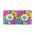 Colorful Daisy Floral Vanity Plate — Bright Retro Flower License Plate